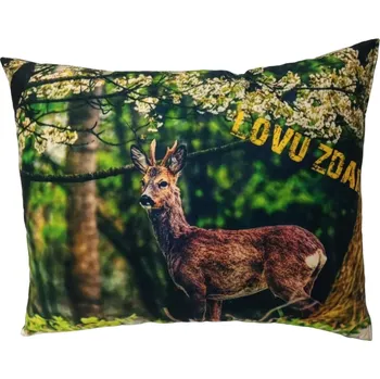 Dekorativní polštářek Polštář Lovu Zdar myslivecký motiv srnec (polštář pro myslivce , myslivecký polštářek )
