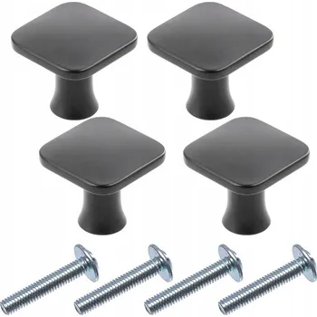 Nábytkové kování Knopka, nábytková úchytka PIAZZA, matná černá, 4 KUSY