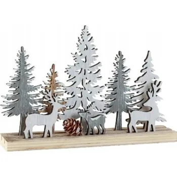 Obraz ZIMNÍ KRAJINA VÁNOČNÍ DEKORACE 13,5 cm 20 cm x 4 cm vánoční