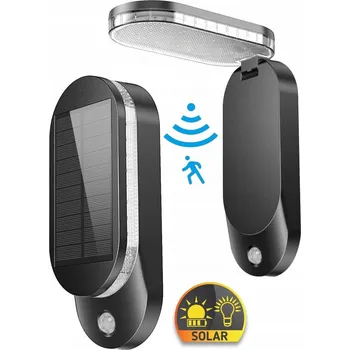 Venkovní osvětlení SOLÁRNÍ LAMPA LED FASÁDNÍ LAMPA S POHYBOVÝM A SOUMRAKOVÝM SENZOREM, NASTAVITELNÁ, IP65