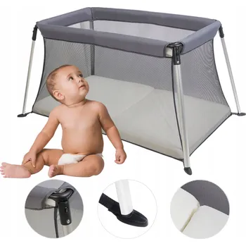 Dětská postýlka Cestovní postýlka Luna Bambini 73 x 122,3 cm šedá