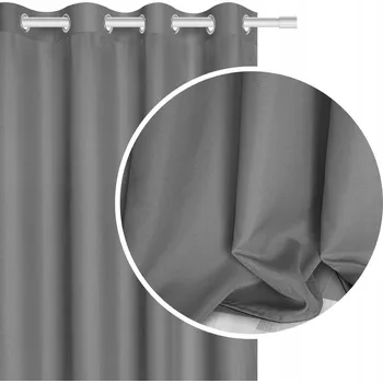 Obraz ZÁVĚSY DO OBÝVÁKU HOTOVÉ S KOLEČKY GRAFITOVÉ 140x165 VIVA