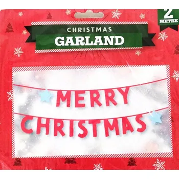 Papírová girlanda Veselé Vánoce 2 metry