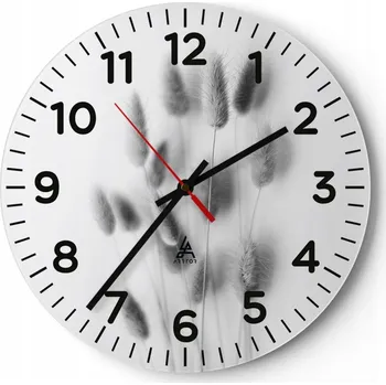 Hodiny Nástěnné hodiny do obýváku 40x40 Tráva Kulatý Skleněné hodiny Loft Tiché