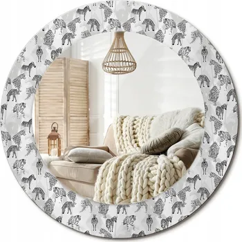 Zrcadlo Zrcadlo nástěnné s ozdobným skleněným rámem Tropický tygr průměr 50 cm