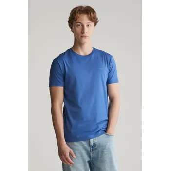 Pánské oblečení TRIČKO GANT SLIM MERCERIZED SS T-SHIRT RICH BLUE