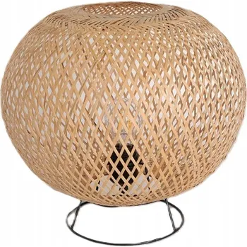 Lampička Stolní Lampa Boho Bambusová Přírodní Dekorativní 1xE27 Noční Lampa
