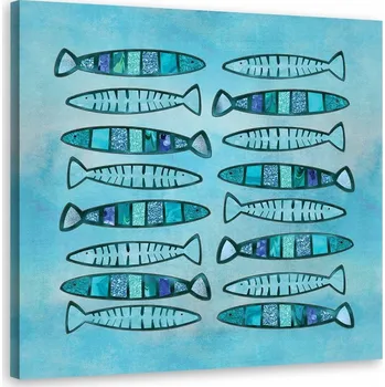 Obraz Obraz Ručně malovaný modré ryby 60x60