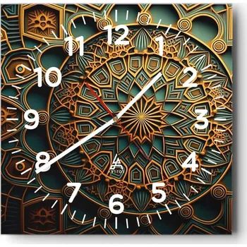 Hodiny Kuchyňské nástěnné hodiny 30x30 Mozaika Skleněné hodiny do obýváku Moderní Tiché