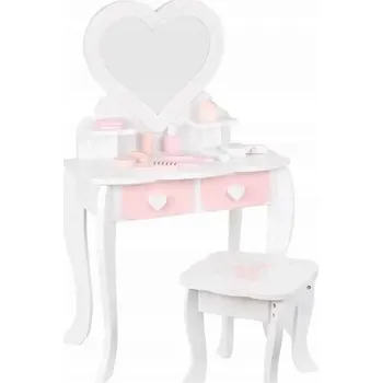 Toaletní stolek MaDe Toaletní stolek pro děti se srdíčkem a stoličkou bílá