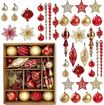 Vánoční dekorace VÁNOČNÍ BAŇKY VÁNOČNÍ OZDOBY VELKÉ, SADA VÁNOČNÍCH KOULÍ NEROZBITNÉ PREMIUM 70