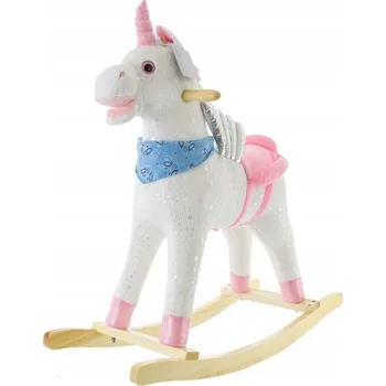 Hračka pro nejmenší Houpací jednorožec se zvuky a pohyby - bílý/růžový