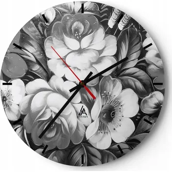 Hodiny Nástěnné hodiny do kuchyně 30x30 Abstrakce Skleněné hodiny do obýváku Tiché