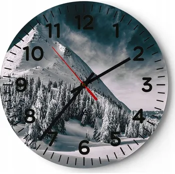 Hodiny Kuchyňské nástěnné hodiny 30x30 Krajina Moderní Skleněné hodiny do obýváku Tiché