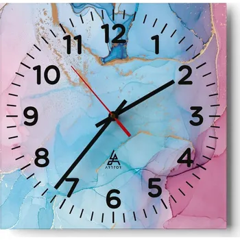 Hodiny Kuchyňské nástěnné hodiny 30x30 Abstrakce Skleněné hodiny do obýváku Moderní Tiché