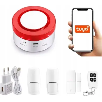Zabezpečení domácnosti BEZDRÁTOVÁ ZABEZPEČOVACÍ SIRÉNA WiFi TUYA SMART V POLŠTINĚ + 2xPIR