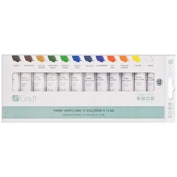Vodová barva AKRYLOVÉ BARVY ŠKOLNÍ SADA 12 BAREV 12 ML DPCRAFT