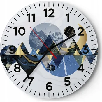 Hodiny Kuchyňské nástěnné hodiny 30x30 Abstrakce Moderní skleněné hodiny Tiché