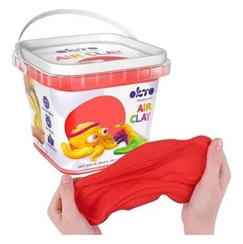 Set školních potřeb Zestaw lekkiej powietrznej ciastoliny czerw 910ml