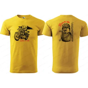 Tričko - Zrozen pro jízdu Barva: Žlutá, Velikost: 122 cm/6 let, Střih: Pánské