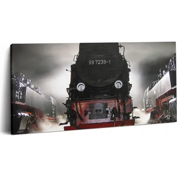 Obraz Obraz Na Plátně Do Umělecké Dílny Grafika Lokomotivy Nocí 100x50 cm