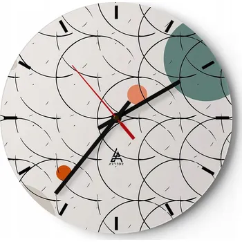 Hodiny Velké nástěnné hodiny 40x40 cm Kola Skleněné hodiny Kulatý Tiché