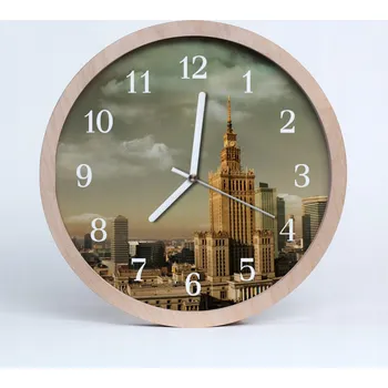 Hodiny Dřevěné nástěnné hodiny tiché Varšava Město 25 cm
