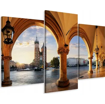 Obraz Obraz TRŽNICE v Krakově Město Triptych 3D 60x40