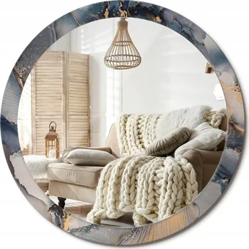 Zrcadlo Zrcadlo s potiskem do koupelny ložnice obývacího pokoje Abstraktní barvy fi 100 cm