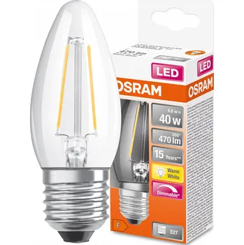 Žárovka Osram LED žárovka svíčka 4.8W = 40W 2700K stmívatelná E27