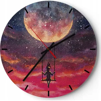 Hodiny Velké nástěnné hodiny 40x40 Abstrakce Skleněné hodiny Kulatý Tiché