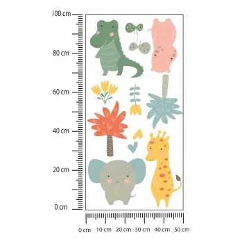 Obraz Nálepka Pohádková Zvířátka Ze Savany Fólie Bílá 75x150