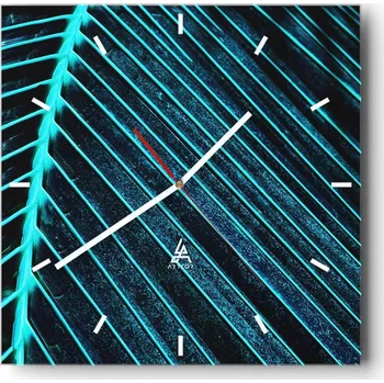 Hodiny Velké nástěnné hodiny na zeď 40x40 List Skleněné hodiny Čtvercové Tiché