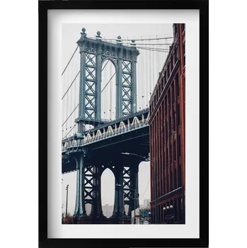 Obraz Elegantní obraz do obýváku v černém rámu Architektura města most 40x60 cm