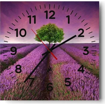 Hodiny Nástěnné hodiny do obýváku 40x40 Krajina Bezhluczne Skleněné hodiny Tiché