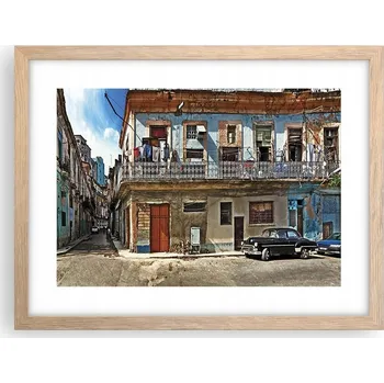 Obraz Obraz plakát v rámu světlý dub do obýváku 40x30 město foto na zeď