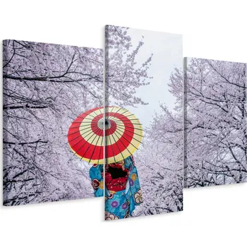 Obraz Obraz Triptych ŽENA Kimono Třešně 90x60 cm