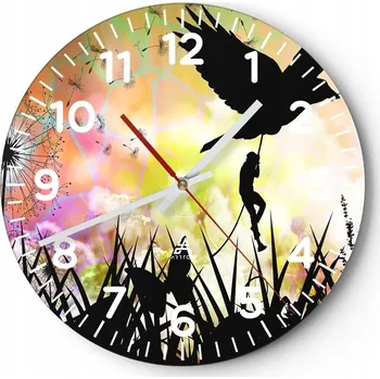 Hodiny Velké nástěnné hodiny 40x40 Abstrakce Skleněné hodiny Kulatý Tiché