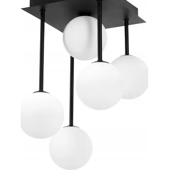 ZÁVĚSNÁ LAMPA STROPNÍ ČERNÁ SKLENĚNÉ KOULE 5 MODERNÍ LOFT