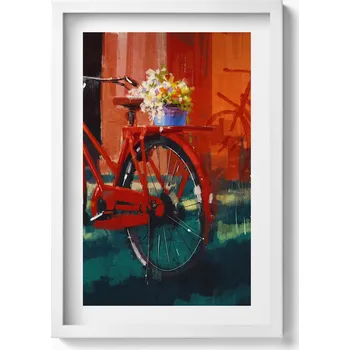 Obraz Dekorativní nástěnný obraz do pokoje Kolo s květinovou kompozicí 40x60 cm