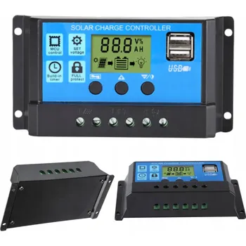 Bezpečnostní kamera Anern 30A Regulátor Solárního Nabíjení (12V/24V PWM) – LCD, 2× USB