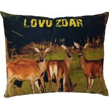 Dekorativní polštářek Polštář Lovu Zdar myslivecký motiv srnky (polštář pro myslivce , myslivecký polštářek )