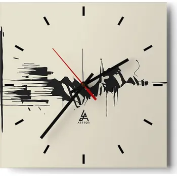 Hodiny Velké nástěnné hodiny 40x40 Abstrakce Skleněné tiché hodiny