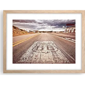 Obraz Obraz plakát v rámu světlý dub do obýváku 40x30 silnice 66 foto na zeď