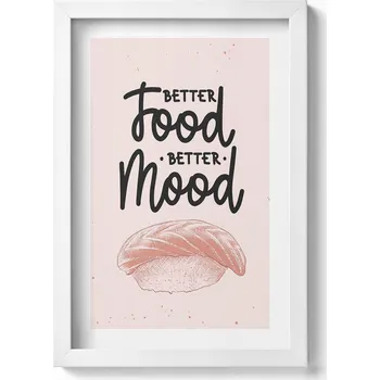 Obraz Rámeček s obrázkem Nápis do kuchyně a jídelny Better food better mood 20x30 cm