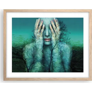 Obraz Obraz plakát na zeď v rámu světlý dub 50x40 abstrakce foto do obýváku