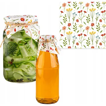 Sklenice Sada ozdobných víček s květinovým motivem na sklenice 10 Ks