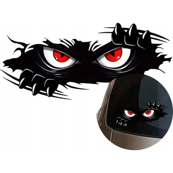 Samolepicí dekorace na vozidlo Grafická samolepka na auto Monster Angry Eyes oči pohled 14x6 tisk