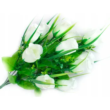 umělá květina Kytice růží ECRU růže umělé květiny v kytici 12 květů