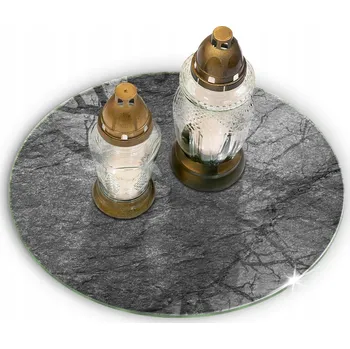 Obraz Tvrzené sklo na hrob, podložka pod svíčky, textura kámen, průměr 40 cm